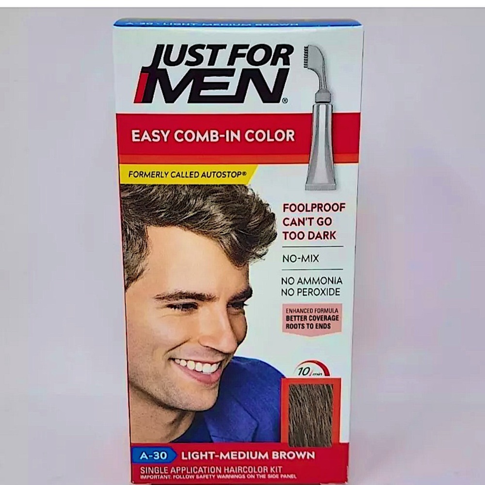 Just For Men Easy Comb-In Hair Color #A-30 Light-Medium Brown Lot Of 2.